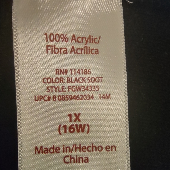 Faded Glory Black Long Sleeve Sweater 1X (16W) - Picture 11 of 13